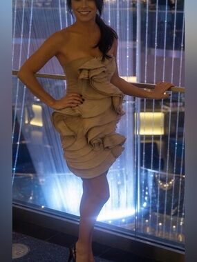 camilla & marc Nude Silk Blend strapless mini Dress